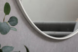 Rowan 42 Inch White Round Wall Mirror with Decorative Hook