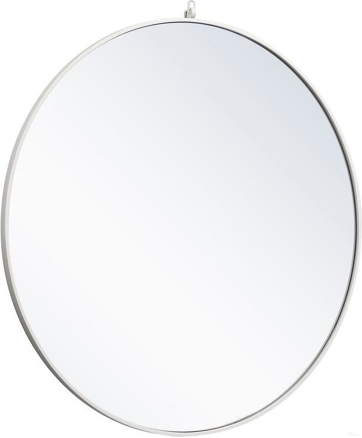 Rowan 42 Inch White Round Wall Mirror with Decorative Hook