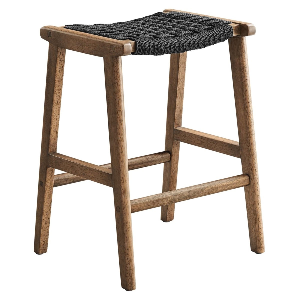 Saoirse Woven Rope Wood Counter Stool Set of 2 - Stools available at Alpine Outlets in Denver