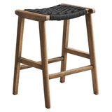 Saoirse Woven Rope Wood Counter Stool Set of 2 - Stools available at Alpine Outlets in Denver