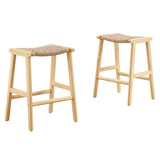 Saoirse Woven Rope Wood Counter Stool Set of 2 - Stools available at Alpine Outlets in Denver