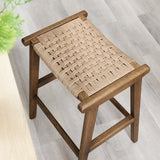 Saoirse Woven Rope Wood Counter Stool Set of 2 - Stools available at Alpine Outlets in Denver