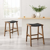 Saoirse Woven Rope Wood Counter Stool Set of 2 - Stools available at Alpine Outlets in Denver