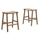 Saoirse Woven Rope Wood Counter Stool Set of 2 - Stools available at Alpine Outlets in Denver