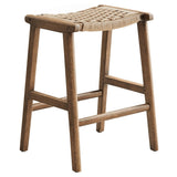 Saoirse Woven Rope Wood Counter Stool Set of 2 - Stools available at Alpine Outlets in Denver