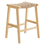 Saoirse Woven Rope Wood Counter Stool Set of 2 - Stools available at Alpine Outlets in Denver