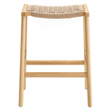 Saoirse Woven Rope Wood Counter Stool Set of 2 - Stools available at Alpine Outlets in Denver
