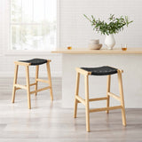 Saoirse Woven Rope Wood Counter Stool Set of 2 - Stools available at Alpine Outlets in Denver