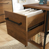 Sauder Iron City Industrial Double Pedestal Office Desk - Office Furniture available at Alpine Outlets in Denver