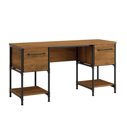 Sauder Iron City Industrial Double Pedestal Office Desk - Office Furniture available at Alpine Outlets in Denver