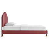 Scalloped Channel Tufted Performance Velvet Queen Platform Bed - Platform Bed available at Alpine Outlets in Denver