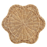 Scalloped Rattan Side Table Flower Design – Natural 17 Inch - End & Side Tables available at Alpine Outlets in Denver