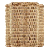 Scalloped Rattan Side Table Flower Design – Natural 17 Inch - End & Side Tables available at Alpine Outlets in Denver