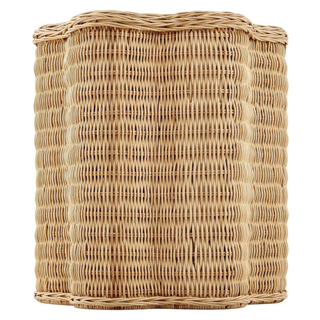 Scalloped Rattan Side Table Flower Design – Natural 17 Inch - End & Side Tables available at Alpine Outlets in Denver