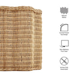 Scalloped Rattan Side Table Flower Design – Natural 17 Inch - End & Side Tables available at Alpine Outlets in Denver