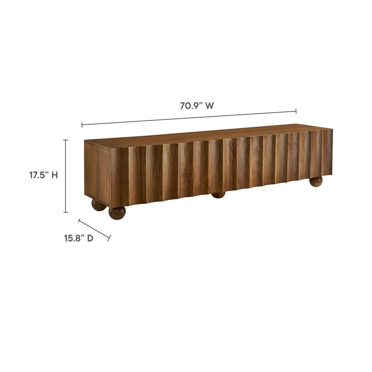Scalloped Wood TV Stand 71 Inch - TV Stands available at Alpine Outlets in Denver