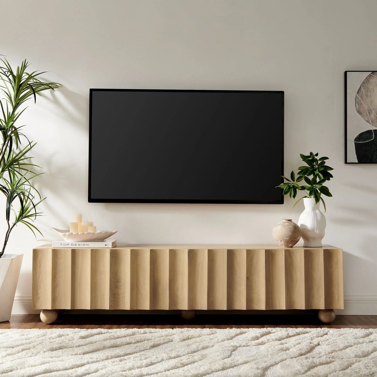 Scalloped Wood TV Stand 71 Inch - TV Stands available at Alpine Outlets in Denver