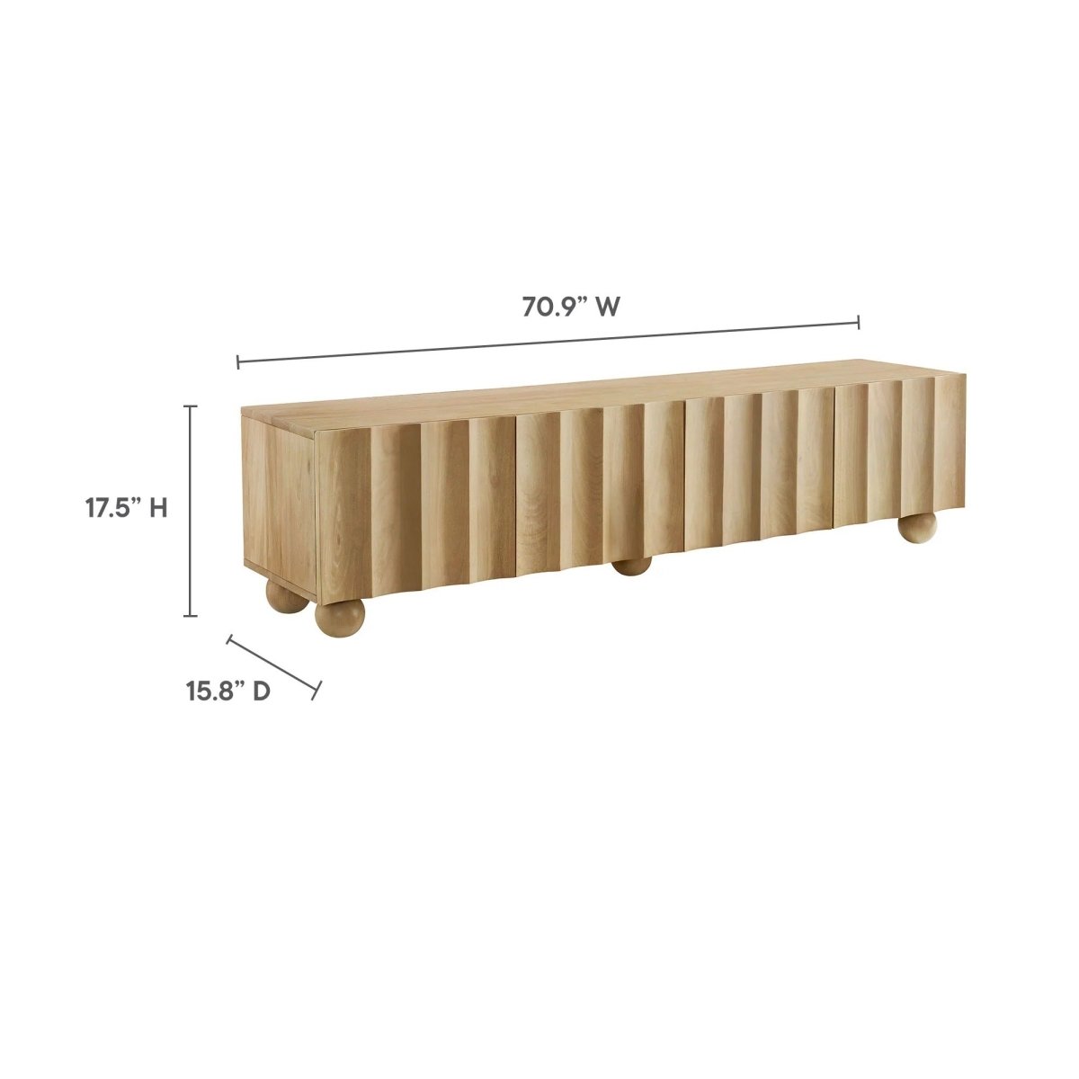 Scalloped Wood TV Stand 71 Inch - TV Stands available at Alpine Outlets in Denver