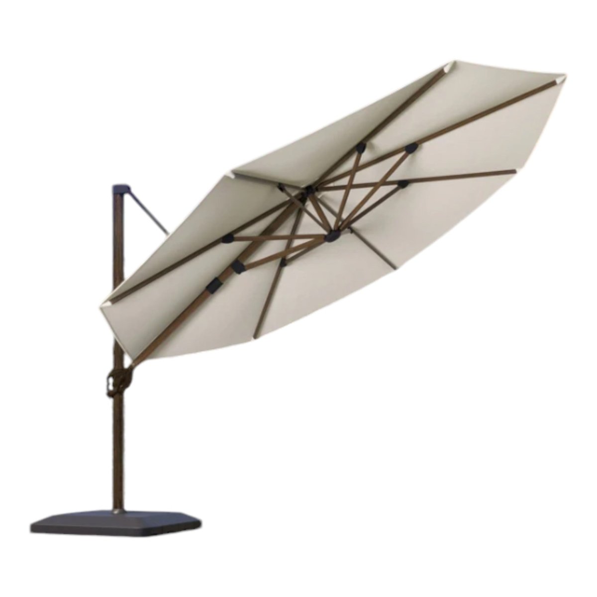 Seasons Sentry 13ft. Round Woodgrain Aluminum Cantilever Umbrella - Condition: New - (ID N9274) - available at Alpine Outlets in Denver