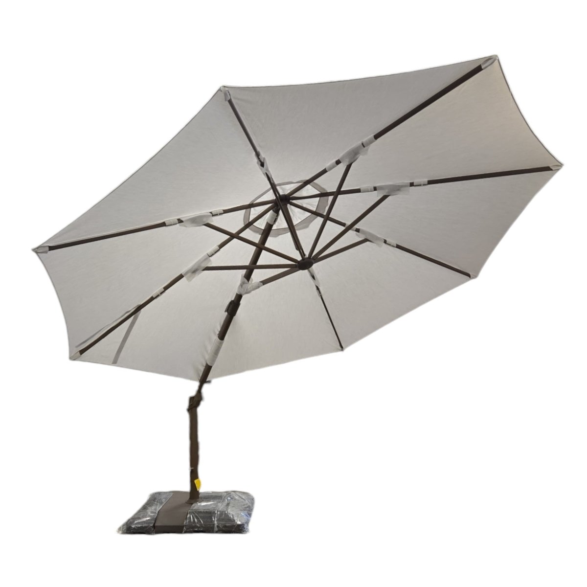 Seasons Sentry 13ft. Round Woodgrain Aluminum Cantilever Umbrella - Condition: New - (ID N9274) - available at Alpine Outlets in Denver