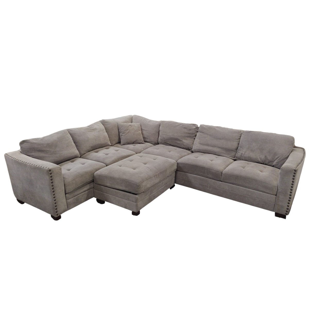 Fabric Sectional with Storage Ottoman - available at Alpine Outlets in Denver