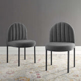 Set of 2 Channel Tufted Clamshell Fabric Dining Side Chairs - Dining Chairs available at Alpine Outlets in Denver