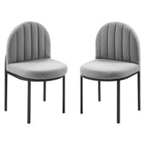 Set of 2 Channel Tufted Clamshell Fabric Dining Side Chairs - Dining Chairs available at Alpine Outlets in Denver