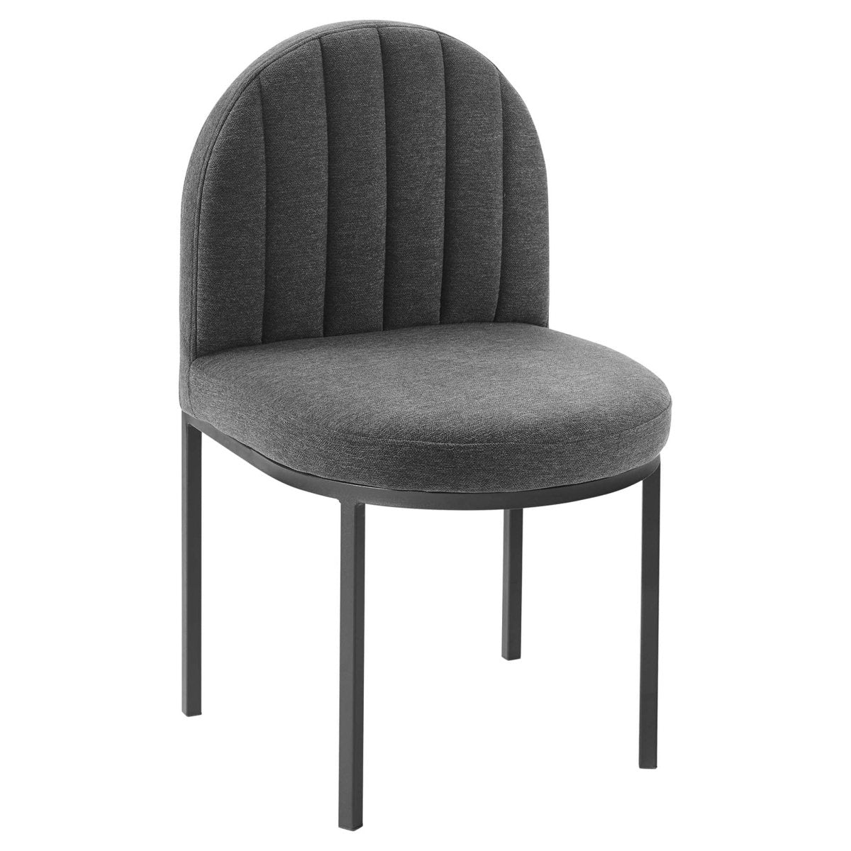Set of 2 Channel Tufted Clamshell Fabric Dining Side Chairs - Dining Chairs available at Alpine Outlets in Denver