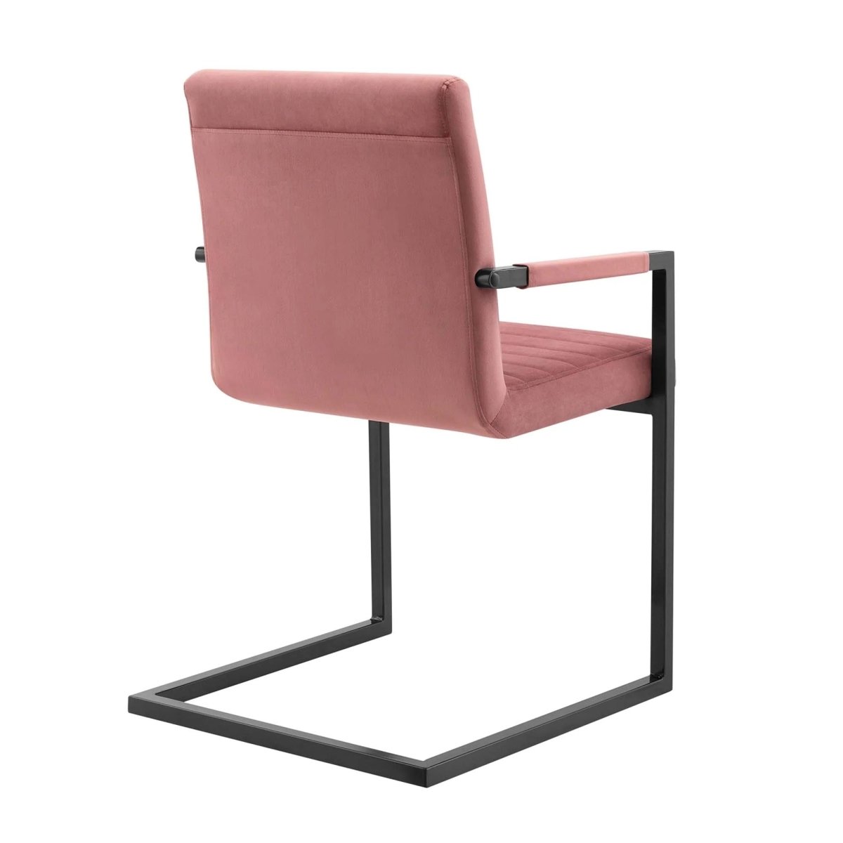 Set of 2 Dusty Rose Channel Tufted Performance Velvet Sled Base Dining Chairs - Dining Chairs available at Alpine Outlets in Denver