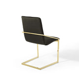 Set of 2 Geometric Gold Stainless Steel Performance Velvet Dining Armchairs - Dining Chairs available at Alpine Outlets in Denver
