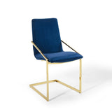 Set of 2 Geometric Gold Stainless Steel Performance Velvet Dining Armchairs - Dining Chairs available at Alpine Outlets in Denver