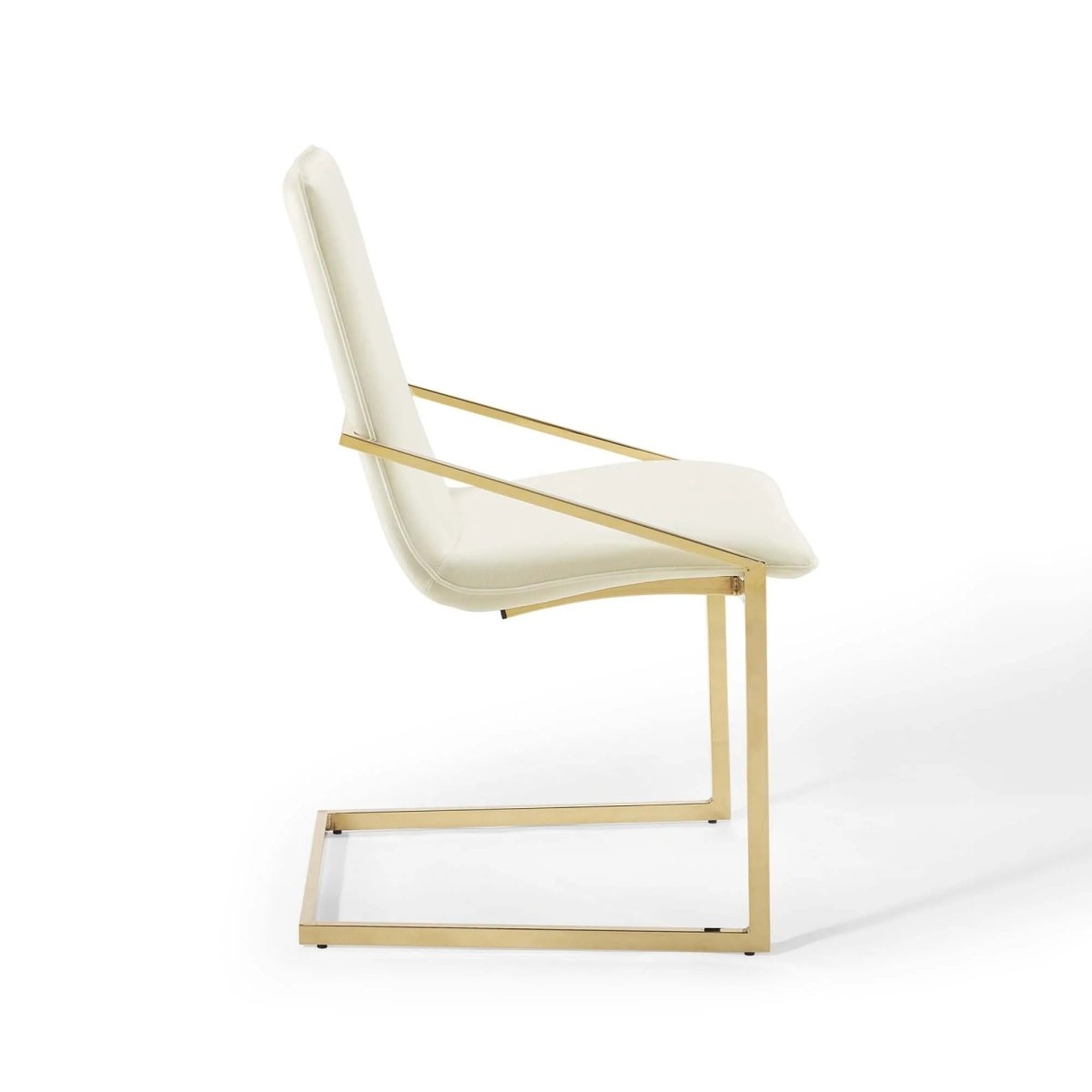 Set of 2 Geometric Gold Stainless Steel Performance Velvet Dining Armchairs - Dining Chairs available at Alpine Outlets in Denver