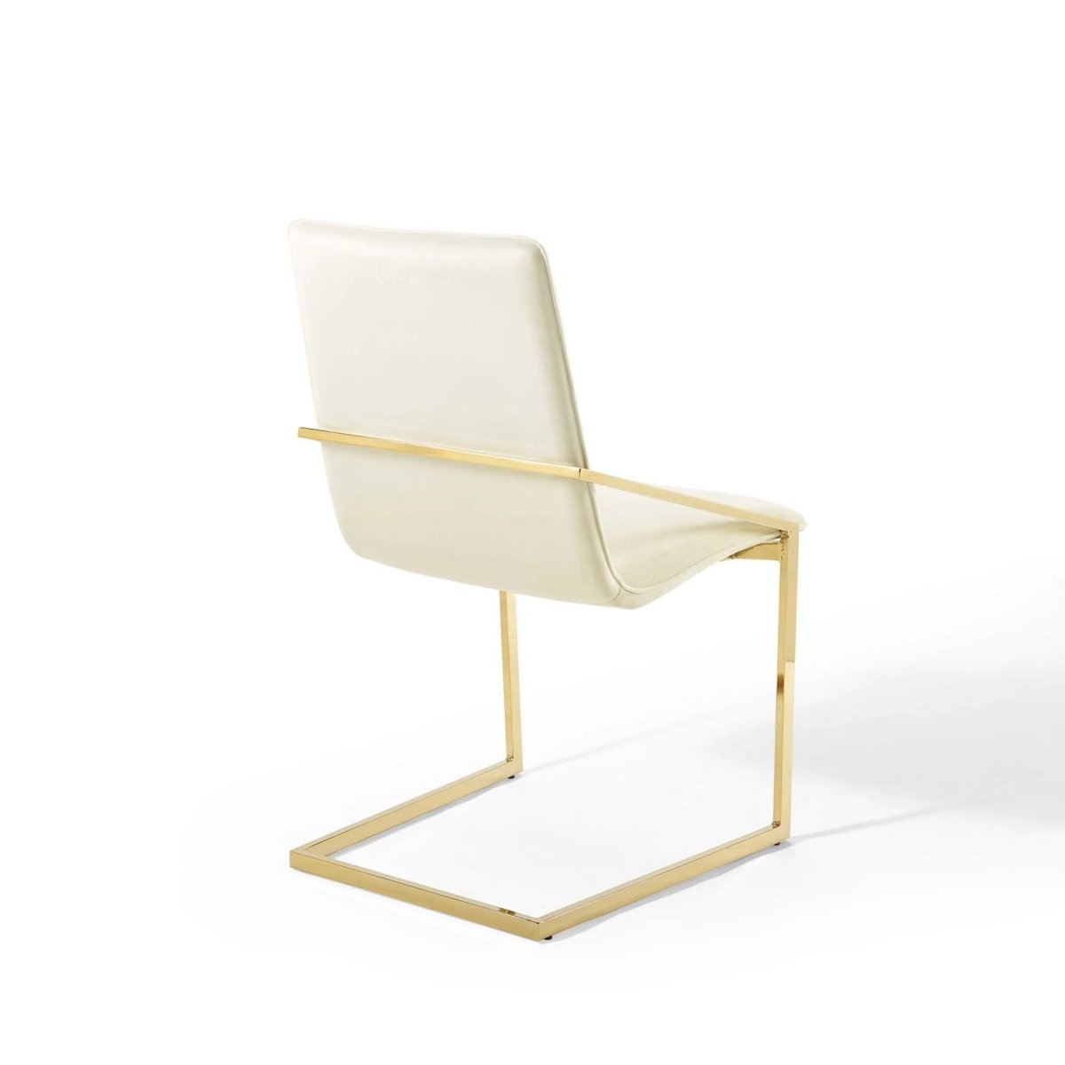 Set of 2 Geometric Gold Stainless Steel Performance Velvet Dining Armchairs - Dining Chairs available at Alpine Outlets in Denver