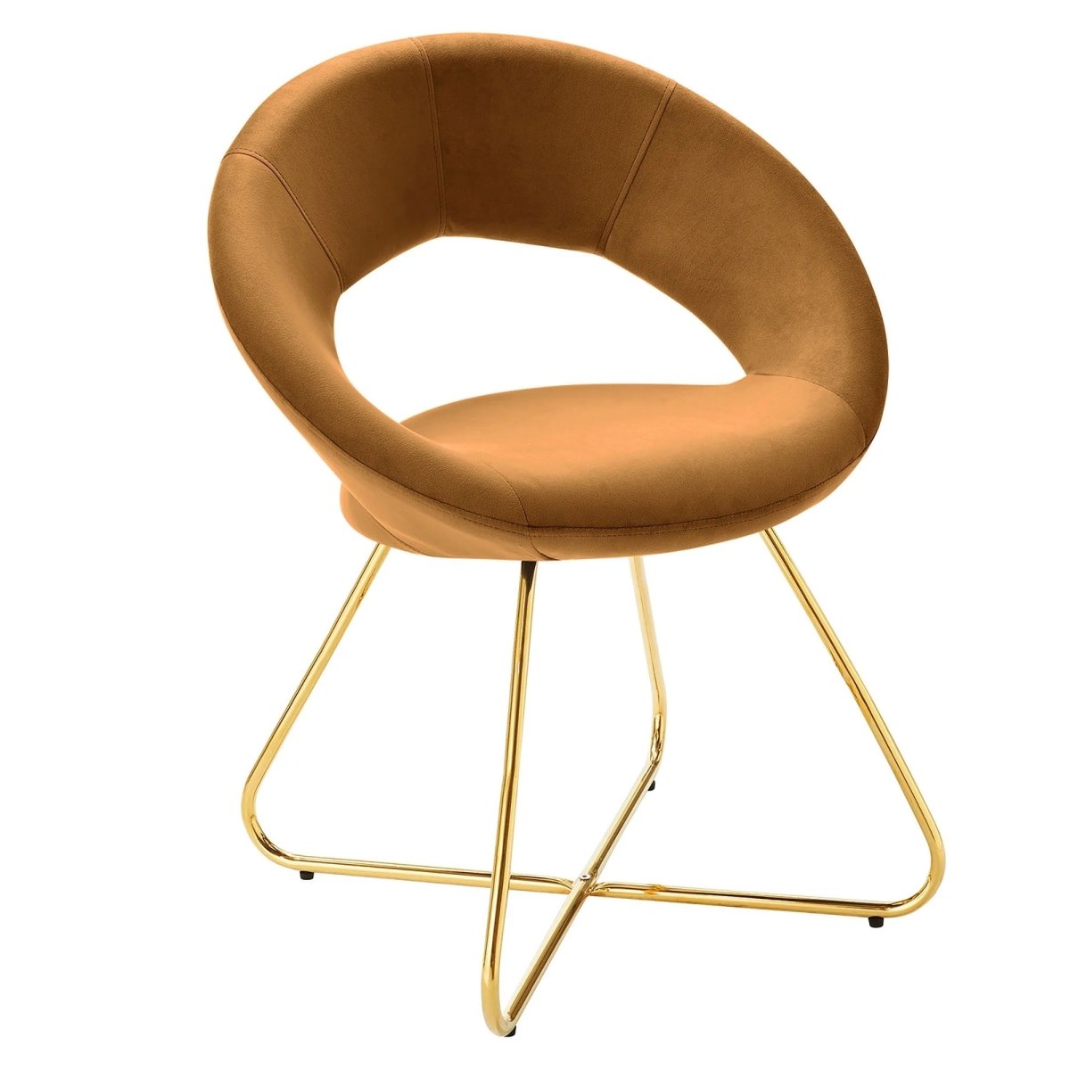 Set of 2 Performance Velvet Circular Dining Chairs with Gold Hairpin Legs - Dining Chairs available at Alpine Outlets in Denver
