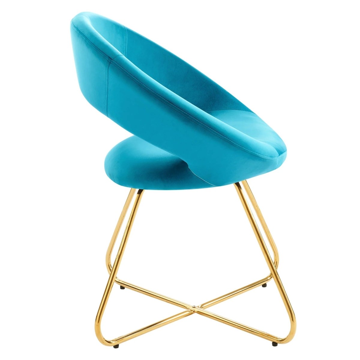 Set of 2 Performance Velvet Circular Dining Chairs with Gold Hairpin Legs - Dining Chairs available at Alpine Outlets in Denver