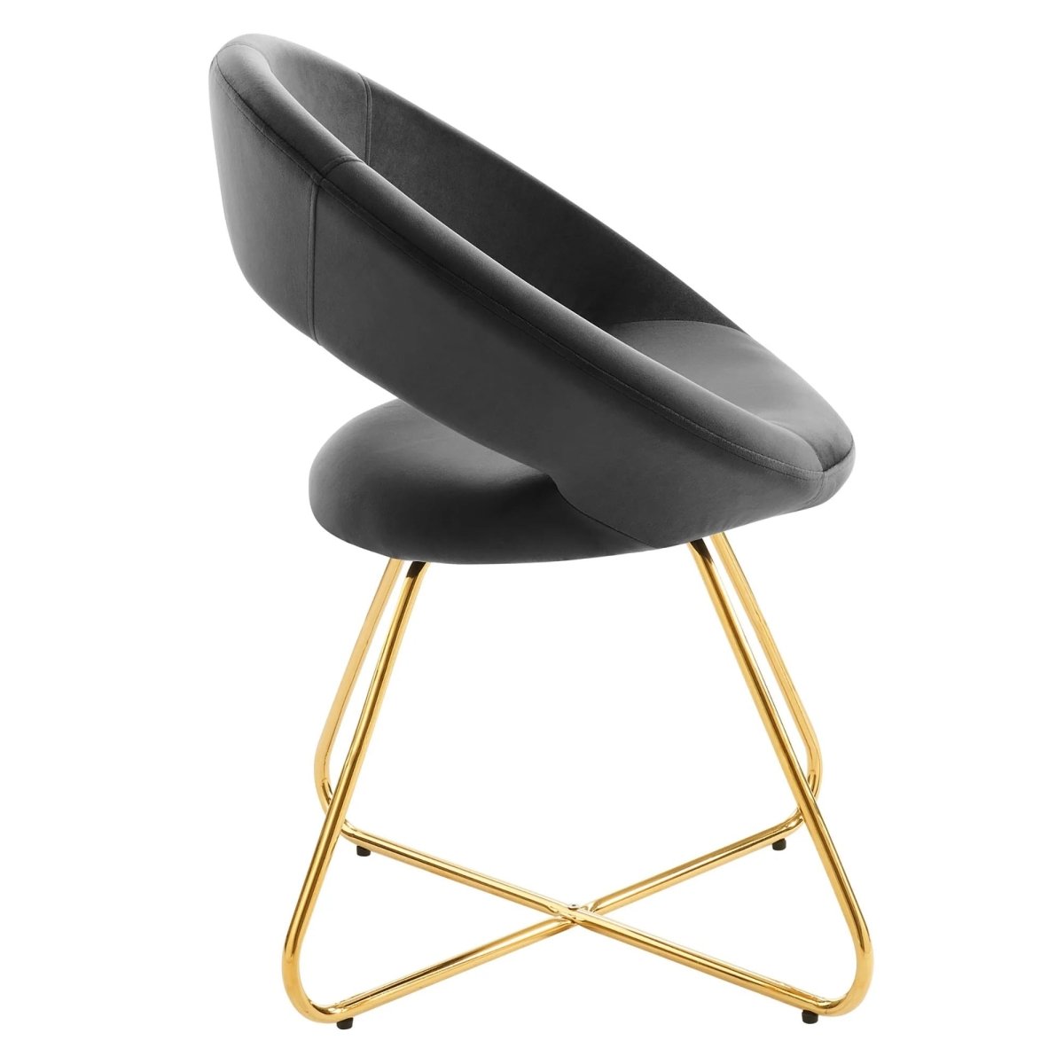 Set of 2 Performance Velvet Circular Dining Chairs with Gold Hairpin Legs - Dining Chairs available at Alpine Outlets in Denver