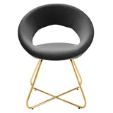Set of 2 Performance Velvet Circular Dining Chairs with Gold Hairpin Legs - Dining Chairs available at Alpine Outlets in Denver
