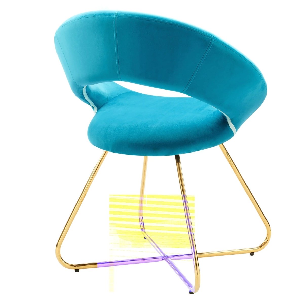Set of 2 Performance Velvet Circular Dining Chairs with Gold Hairpin Legs - Dining Chairs available at Alpine Outlets in Denver