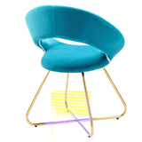 Set of 2 Performance Velvet Circular Dining Chairs with Gold Hairpin Legs - Dining Chairs available at Alpine Outlets in Denver