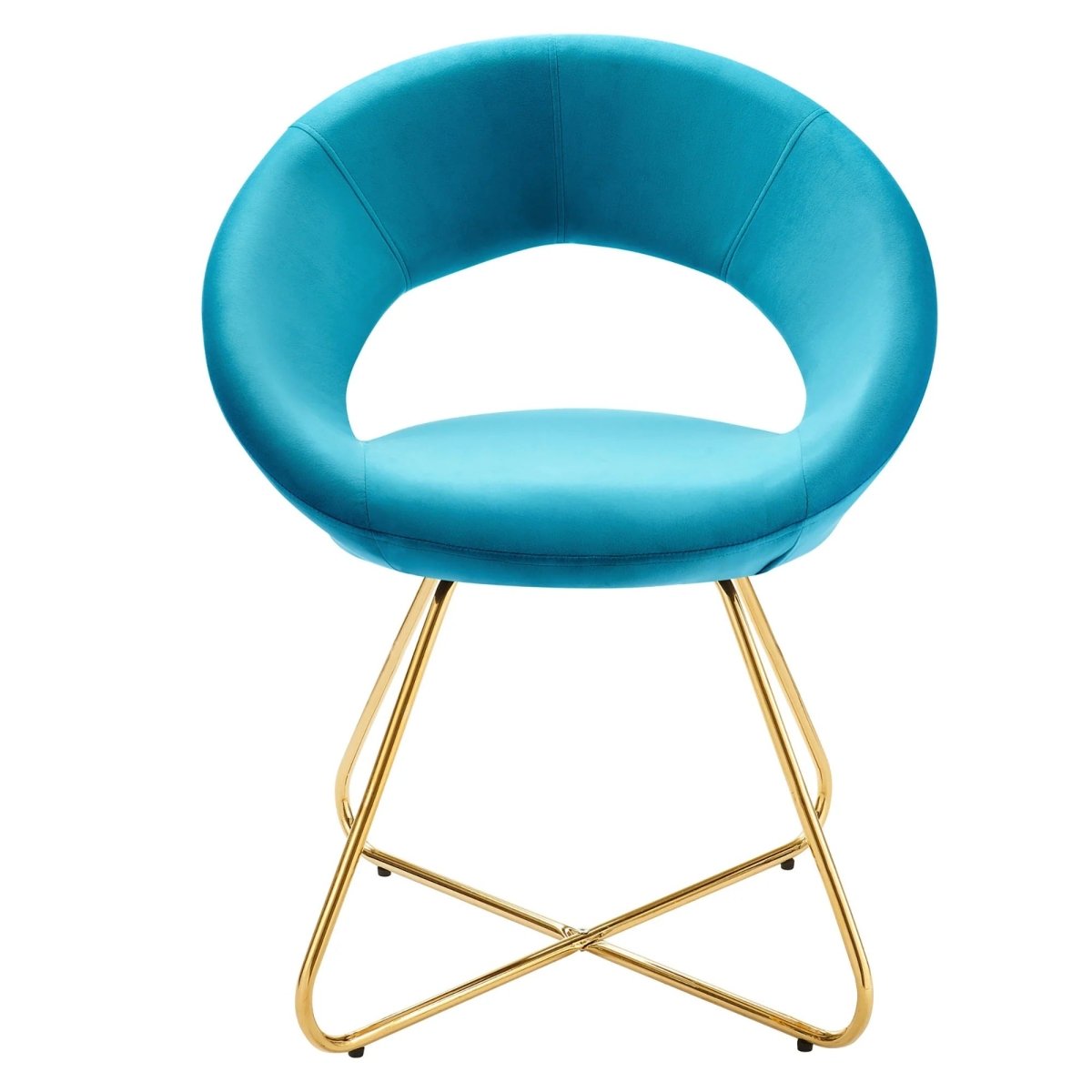 Set of 2 Performance Velvet Circular Dining Chairs with Gold Hairpin Legs - Dining Chairs available at Alpine Outlets in Denver
