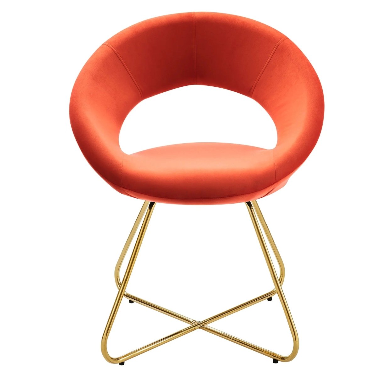 Set of 2 Performance Velvet Circular Dining Chairs with Gold Hairpin Legs - Dining Chairs available at Alpine Outlets in Denver