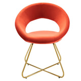 Set of 2 Performance Velvet Circular Dining Chairs with Gold Hairpin Legs - Dining Chairs available at Alpine Outlets in Denver