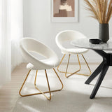 Set of 2 Performance Velvet Circular Dining Chairs with Gold Hairpin Legs - Dining Chairs available at Alpine Outlets in Denver