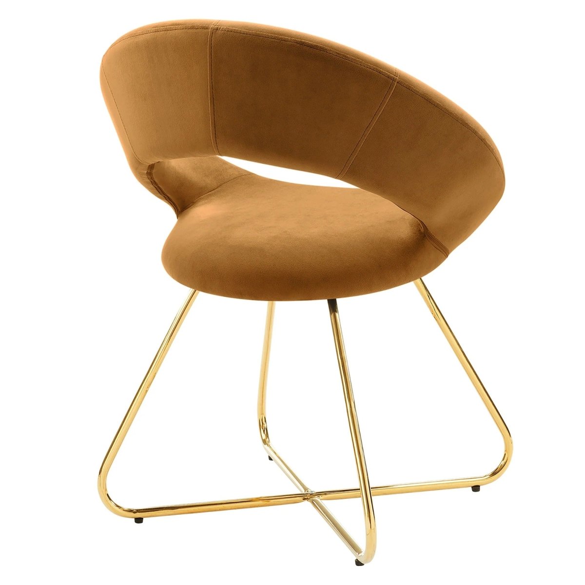 Set of 2 Performance Velvet Circular Dining Chairs with Gold Hairpin Legs - Dining Chairs available at Alpine Outlets in Denver