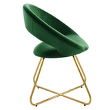 Set of 2 Performance Velvet Circular Dining Chairs with Gold Hairpin Legs - Dining Chairs available at Alpine Outlets in Denver