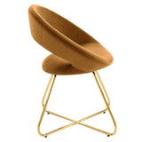 Set of 2 Performance Velvet Circular Dining Chairs with Gold Hairpin Legs - Dining Chairs available at Alpine Outlets in Denver