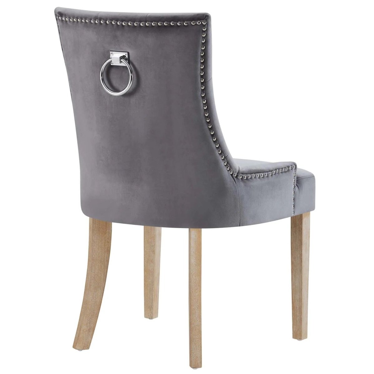 Set of 2 Tufted Performance Velvet Dining Chairs with Nailhead Trim and Back Ring - Dining Chairs available at Alpine Outlets in Denver