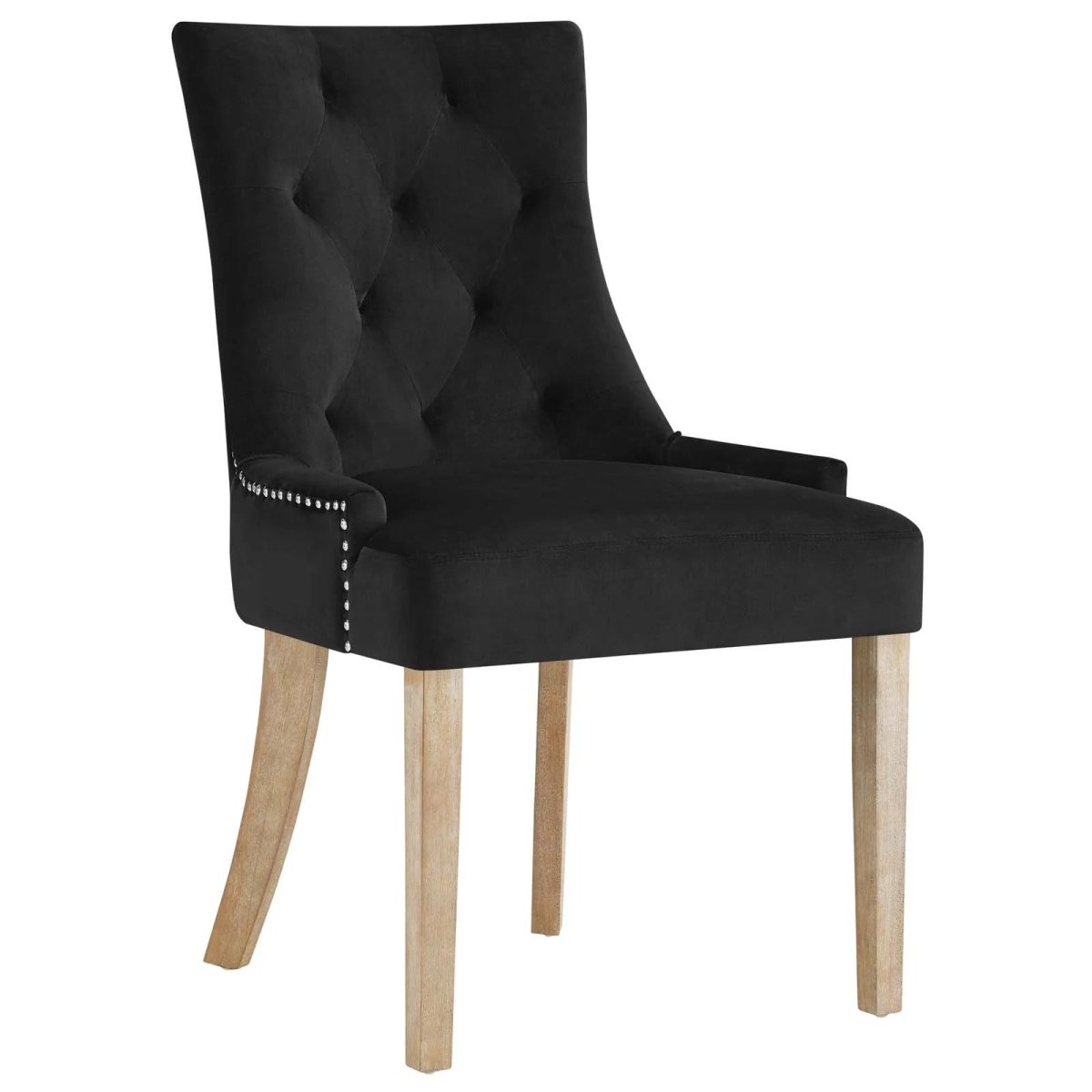 Set of 2 Tufted Performance Velvet Dining Chairs with Nailhead Trim and Back Ring - Dining Chairs available at Alpine Outlets in Denver