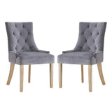 Set of 2 Tufted Performance Velvet Dining Chairs with Nailhead Trim and Back Ring - Dining Chairs available at Alpine Outlets in Denver