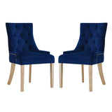 Set of 2 Tufted Performance Velvet Dining Chairs with Nailhead Trim and Back Ring - Dining Chairs available at Alpine Outlets in Denver